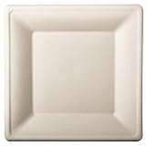 PAPSTAR 50 Teller, Zuckerrohr pure eckig 26 cm x 26 cm weiss Bio...