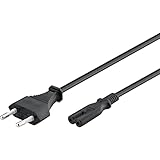 Goobay 95039 Euro Netzkabel 2 polig Eurostecker Typ C & C7 Buchse...