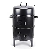 3 in 1 Grillfass, Räucherschrank Smoker Grill mit Thermometer & Luftabzug,...