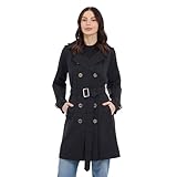 Michael Kors Damen Double Button Trench Coat with Belt and Detachable Hood...