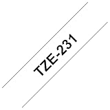 Brother TZE231 TZe-231 P-touch Schriftband (12mm breit, 8m lang, u.a. für...