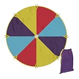 Relaxdays Schwungtuch Kinder, Ø 2 m, 8 Griffe, Schwingtuch, Regenbogen...