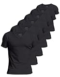 Comfneat Herren 6-Pack Unterhemd 100% Baumwolle Kurzarm T-Shirt mit...