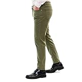 Anzughose Herren Chino Blau Hose Slim Fit Klassisch, grün, 42