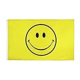 90 * 150cm/3 * 5ft Große Gelbe Smiley-flagge  Glückliche Lächeln Flagge...