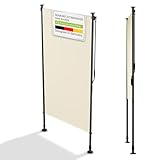 Juskys Senkrechtmarkise Barbados 100x310 cm - Balkon Sichtschutz wetterfest...