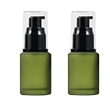 LEXICANMHS 2 Stück 60 ml Leere nachfüllbare grüne Milchglasflaschen mit...