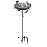WELDUN Vogeltränke Vogelbad 30CM, Futter Schale Stehend für Draußen...