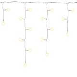 Nipach GmbH 72 LED warm weiß Eisregen Eiszapfen Kette Lichterkette Trafo...