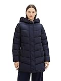 TOM TAILOR Damen Puffer Mantel mit Kapuze , sky captain blue, M