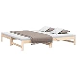 vidaXL Tagesbett Ausziehbar Sofa Gästebett Sofabett Bett Bettsofa Holzbett...