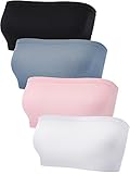 Blulu 4 Stück Damen Bandeau BH Trägerlos Bralette Nahtlos Bandeau Nicht...