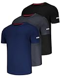 3er Pack Sport Tshirts Herren Funktionsshirt Sportshirt Fitness Laufshirt T...