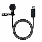 NewTH USB Mikrofon PC Omnidirektionaler Kondensator Lavalier Clip on Mic...