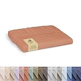 Linen Home Spannbettlaken aus 100 % Perkal-Baumwolle, Kingsize, Tera Clay,...