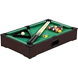 GAMES PLANET Mini Pool Billardtisch Nano inkl. Zubehör (2 Queues, Kugeln,...