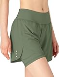 donhobo Damen Shorts Sport 2 in 1 Kurze Hose High Waist Leggings Laufshorts...