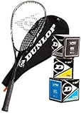 _Dunlop Squashset: Squashschläger BIOTEC LITE TI Silver Deluxe (1x Silver...