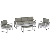 Outsunny 4-TLG. Gartenmöbel Gartensofa Set Garten-Lounge-Set mit...