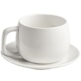 ionEgg Porzellan-Kaffeetasse mit Untertasse, 270 ml, minimalistisches...