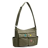 SKCOYH Canvas Messenger Bag – Kuriertasche mit Multi-Pockets &...