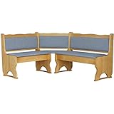 k koma Polster Eckbank Kiefer Holz, Alder Farbe mit Polsterung Grau...