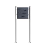 SCHARTEC Design Standbriefkasten SBS-SPB-1 freistehend mit Zeitungsfach...