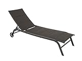 DEGAMO Gartenliege Rollenliege Riva, Stahlgestell grau, Liegefläche...