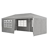 Juskys Partyzelt 3x6 m mit 6 abnehmbaren Seitenwänden & Dach - 18 m² - 12...