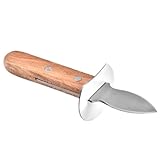 STAHAD Edelstahl Austernöffner mit Holzgriff Meeresfrüchteschneider für...