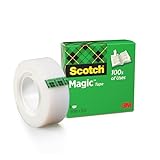 Scotch Magic Tape - 1 Rolle, 19 mm x 33 m - Unsichtbares Klebeband für...