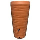 Regentonne 240 Liter- H 118 cm - Regenfass Frostsicher und UV Beständig -...