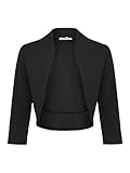 DANAEST Damen Bolero Festlich Strickjacke Elegant Schulterjacke 3/4 Ärmel...