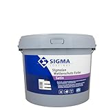 Sigma Sigmalan Wetterschutzfarbe 12,5L weiss, seidenglänzende Holzfarbe -...