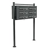 Wiltec 6er Briefkastenanlage Anthrazit 945 x 270 x 1200 mm,...