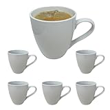 Generisch Kaffeebecher Porzellan Weiß mit Henkel bauchige Form Groß Jumbo...