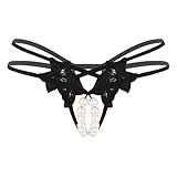 Sywiyi Damen Ouvert Höschen Sexy mit Perlen String Tanga Erotische...