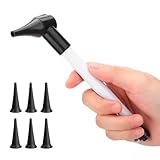 Bysameyee Slimline Edelstahl-Otoskop, Hand-Otoskop mit weichem LED-Licht...