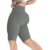 Flodxo Fitness-Shorts, knielang, Cargo-Yogahose, dehnbar, hohe Taille, zum...