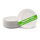 Ecocleo® Eco PAPPTELLER Einweg 18cm | 100 Stück, weiß | Teller aus...