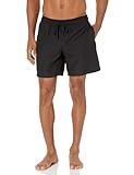 Amazon Essentials Herren Badehose, Schnell Trocknend, 18 cm, Schwarz, M