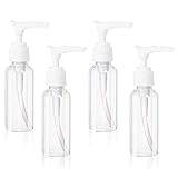 4 Stück 50ml Pumpspender Transparente Airless Pumpflasche Reise...