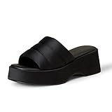 Amazon Essentials Damen Plateausandale Zum Hineinschlüpfen, Schwarz Satin,...