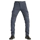 JiaWell Herren-Motorradhose, atmungsaktive elastische Jeans, atmungsaktives...