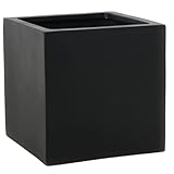 VIVANNO Pflanzkübel Fiberglas Block Frostsicher - 30x30x30 cm - Anthrazit...