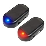 2 Stück Alarmanlage Auto, Solar Power Dummy Alarm LED Diebstahl Blinken,...
