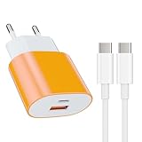 25W USB-C Ladegerät,Netzteil,Orange，Adapter,für:iPhone1716/16 Pro/16Pro...