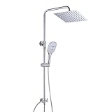 JOHO Duschset ohne Armatur, chrom, Edelstahl Duschsystem, Regendusche set,...