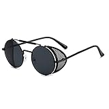 besbomig Retro Steampunk Sonnenbrille Herren Damen Runde Sonnenbrille...