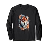 Majestätischer Husky in Aquarell Langarmshirt